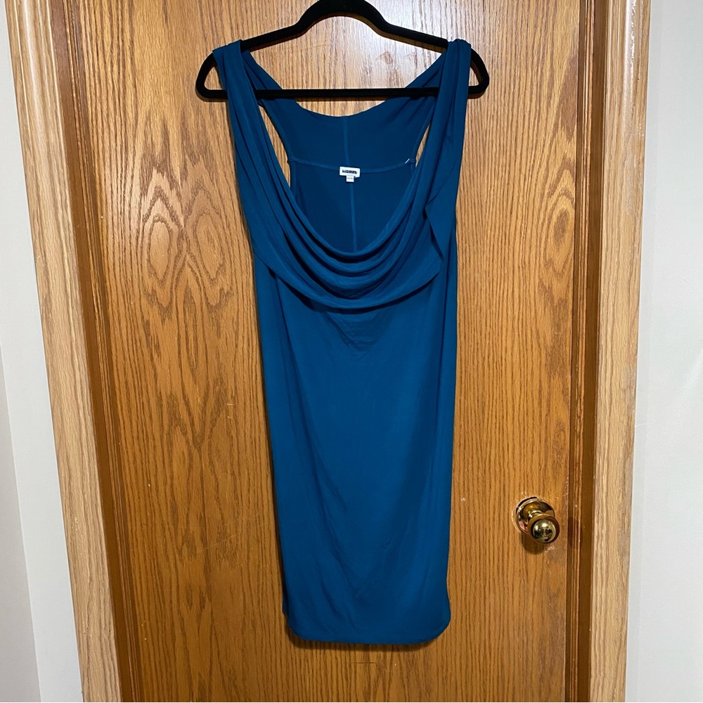 Teal Sleeveless Draped Top